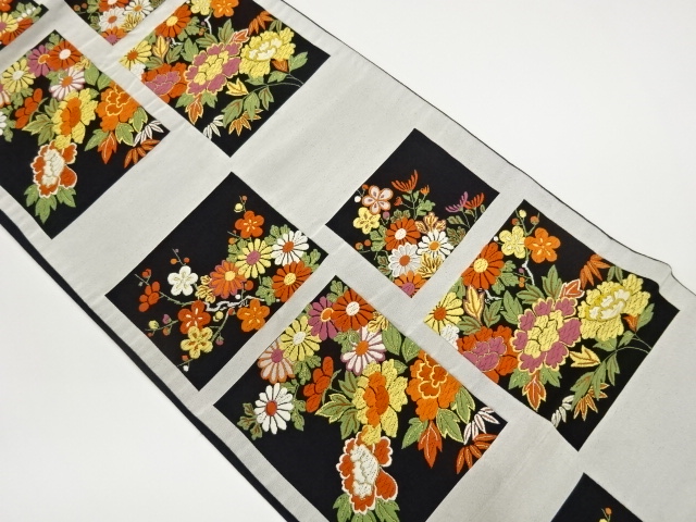 JAPANESE FUKURO OBI / WOVEN FLOWERS